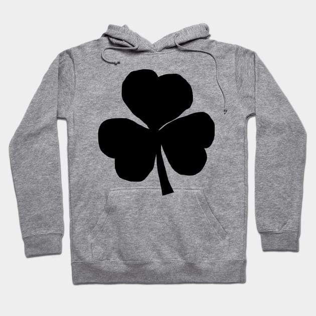 Shamrock Black for St Patricks Day Hoodie by ellenhenryart